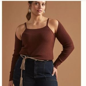 Anthropologie Ribbed Cutout Sweater